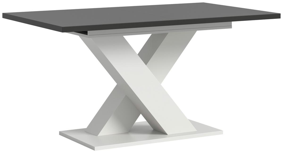 Ausziehtisch Marlon Grau/Weiß ca.150-190x90x76 cm - Dunkelgrau/Weiß, KONVENTIONELL, Holzwerkstoff (150-190/90/76cm) - MID.YOU