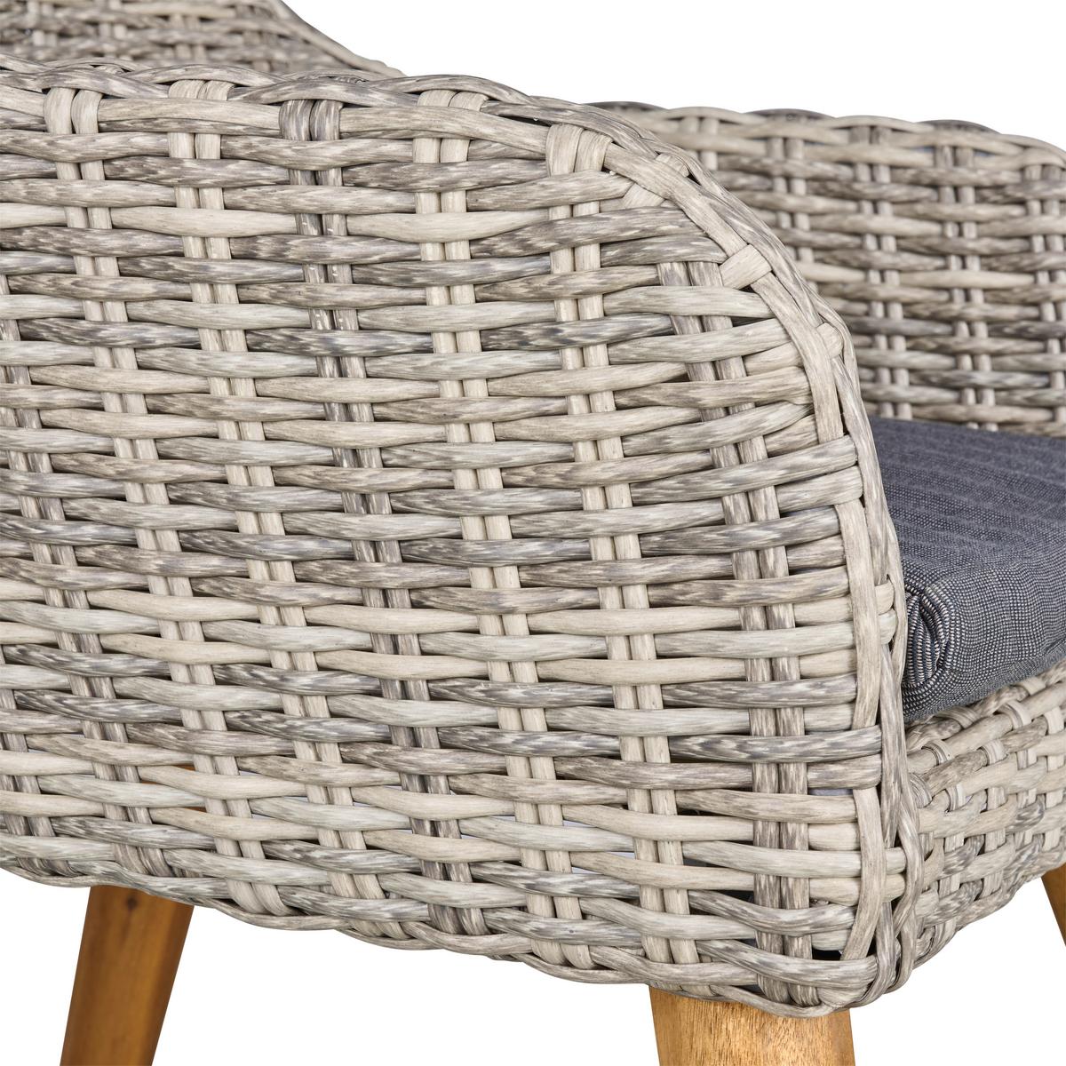 Vrtna Garnitura Oslo, Siva, Barva Akacije, 7-Delno - siva/barve akacije, Moderno, kovina/umetna masa - Beldano