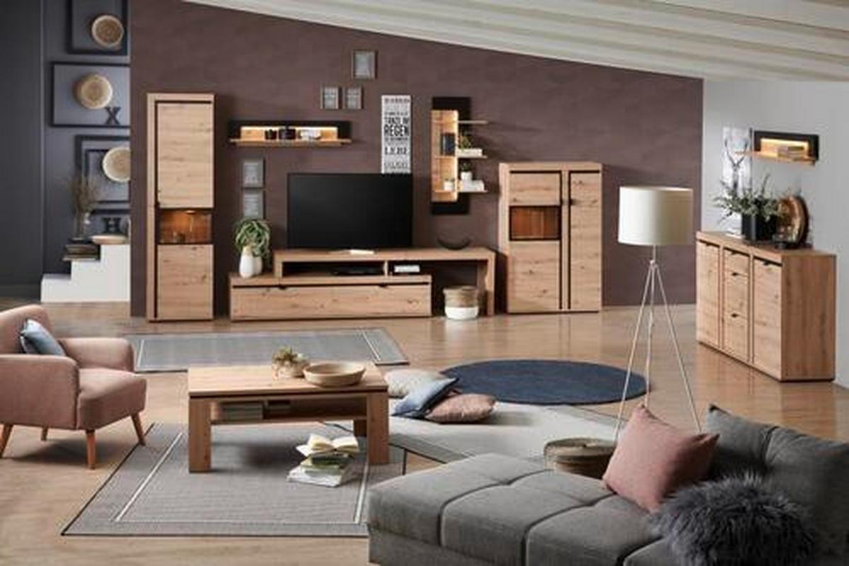 Comodă TV NYON - stejar Artisan, Modern, material pe bază de lemn (200-275/58/50cm) - Modern Living