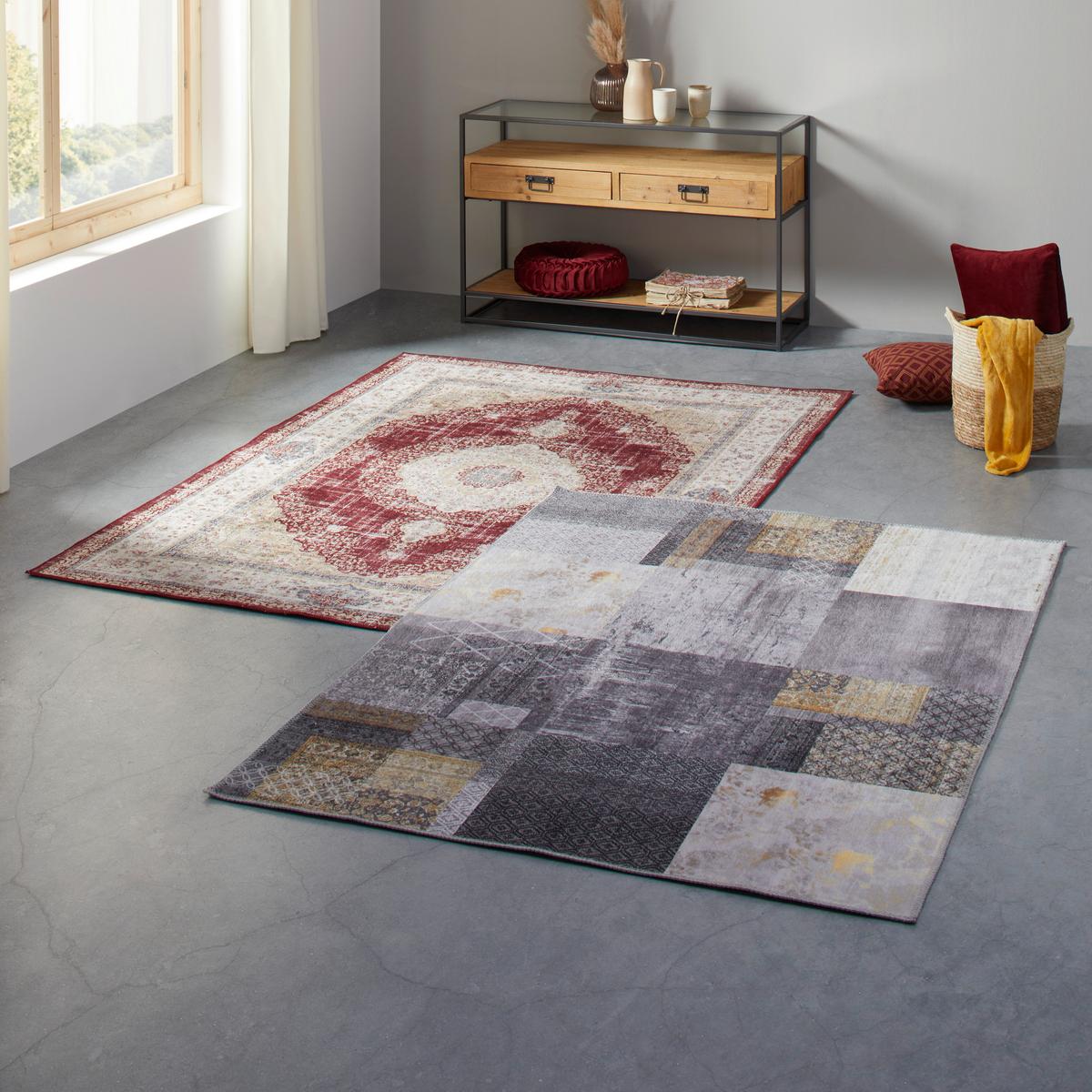 Covor cu țesătură plată Edessa 3 - auriu/gri, Modern (160/230cm) - Mömax