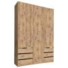 Ormar S Klasičnim Vratima Level 36a - boje hrasta/boje kroma, Moderno, drvni materijal/metal (150/216/58cm) - Modern Living