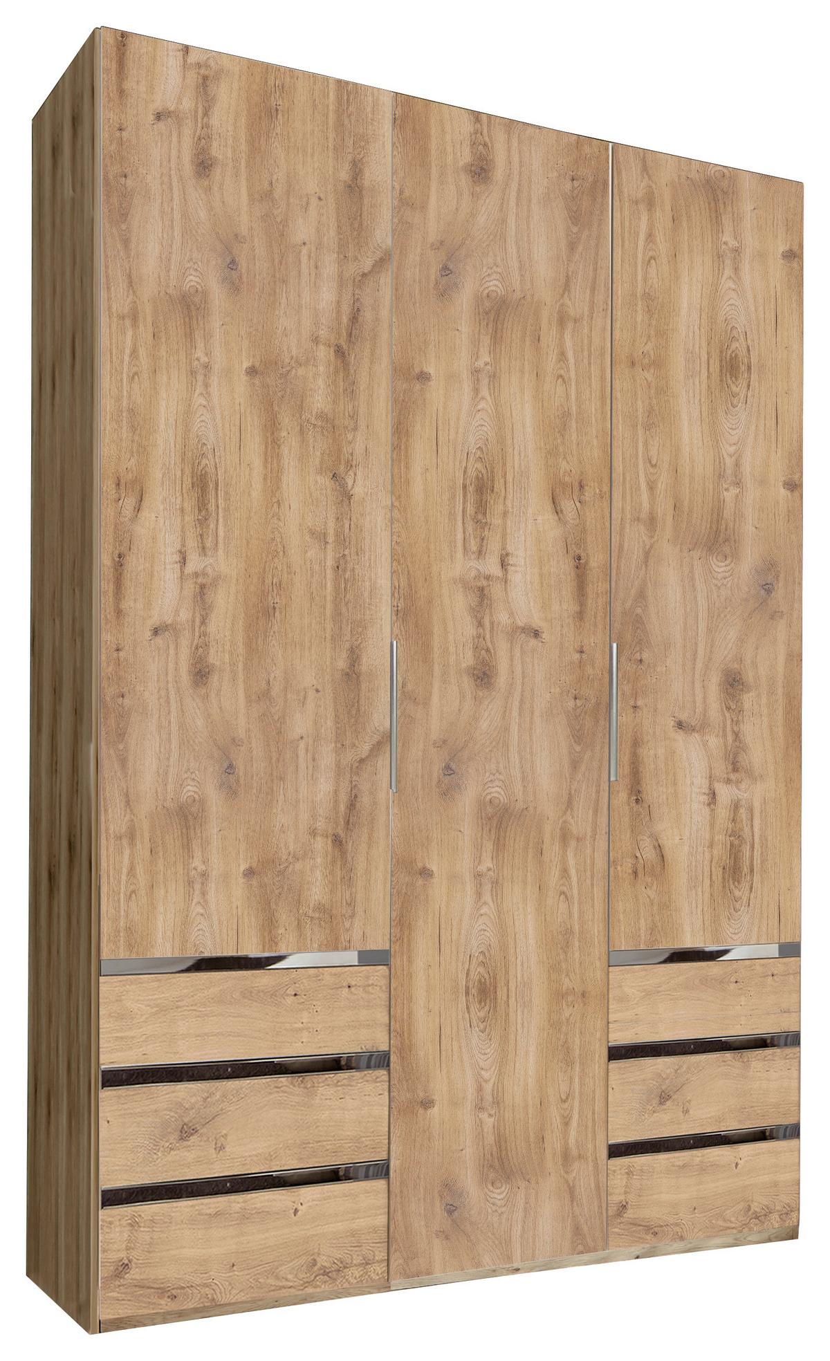 Ormar S Klasičnim Vratima Level 36a - boje hrasta/boje kroma, Moderno, drvni materijal/metal (150/216/58cm) - Modern Living