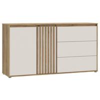 Comodă ELISTON - culoare lemn stejar/nisipiu, Natur, plastic/material pe bază de lemn (159,3/84,9/41,5cm) - Modern Living