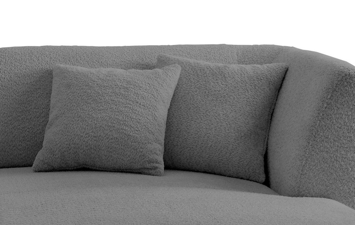 Wohnlandschaft Colori Anthrazit Bouclé - Anthrazit/Schwarz, MODERN, Holz/Textil (264/160cm) - MID.YOU