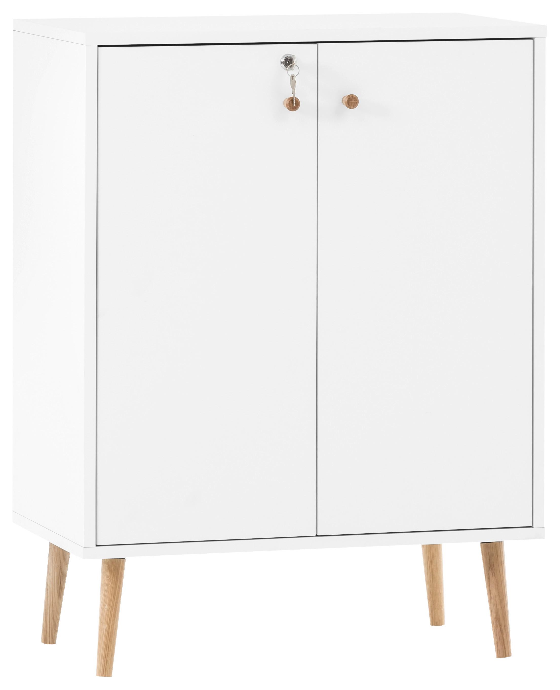 Aktenschrank Jonte ca. 65x87 cm Weiß - Weiß, MODERN, Holzwerkstoff (65,2/86,5/39cm) - MID.YOU