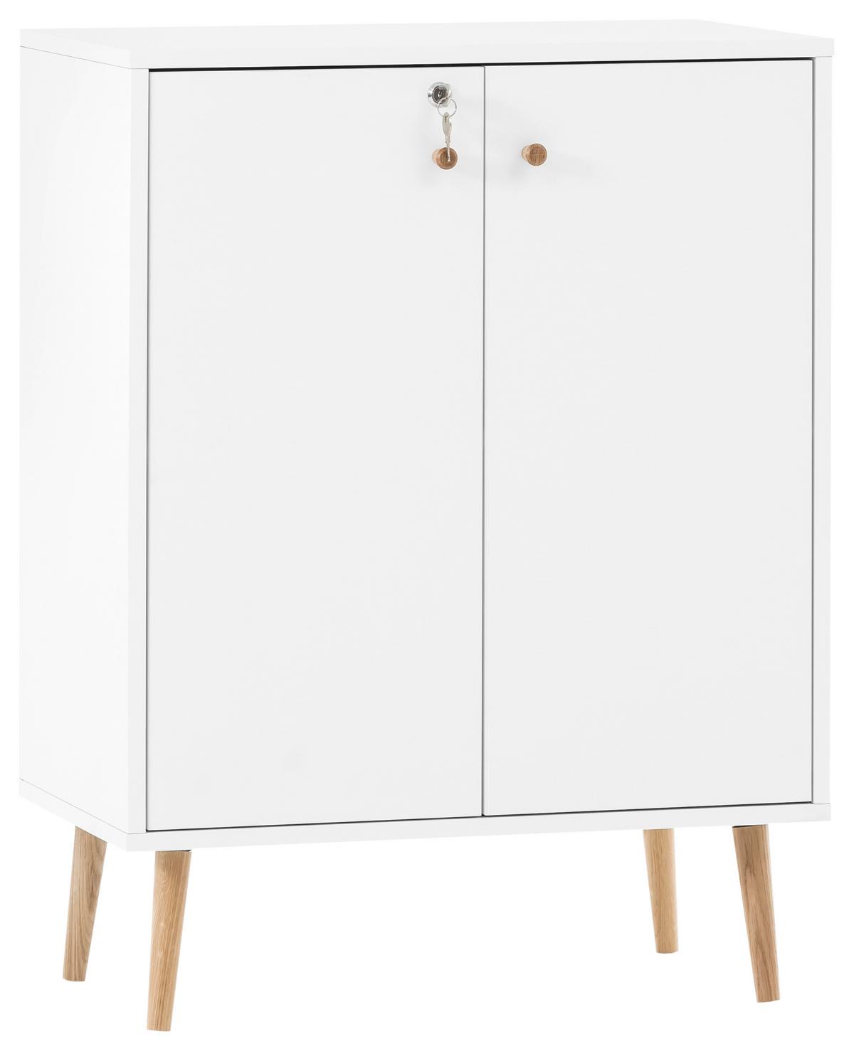 Aktenschrank Jonte ca. 65x87 cm Weiß - Weiß, MODERN, Holzwerkstoff (65,2/86,5/39cm) - MID.YOU