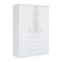 Drehtürenschrank Lasse Weiß - Weiß, KONVENTIONELL, Holz (135/196/55cm) - Mömax