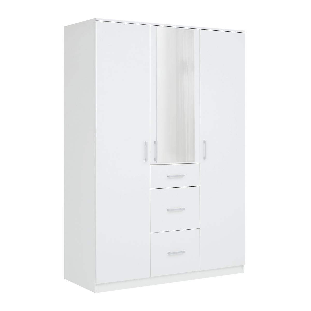Drehtürenschrank Lasse Weiß - Weiß, KONVENTIONELL, Holz (135/196/55cm) - Mömax