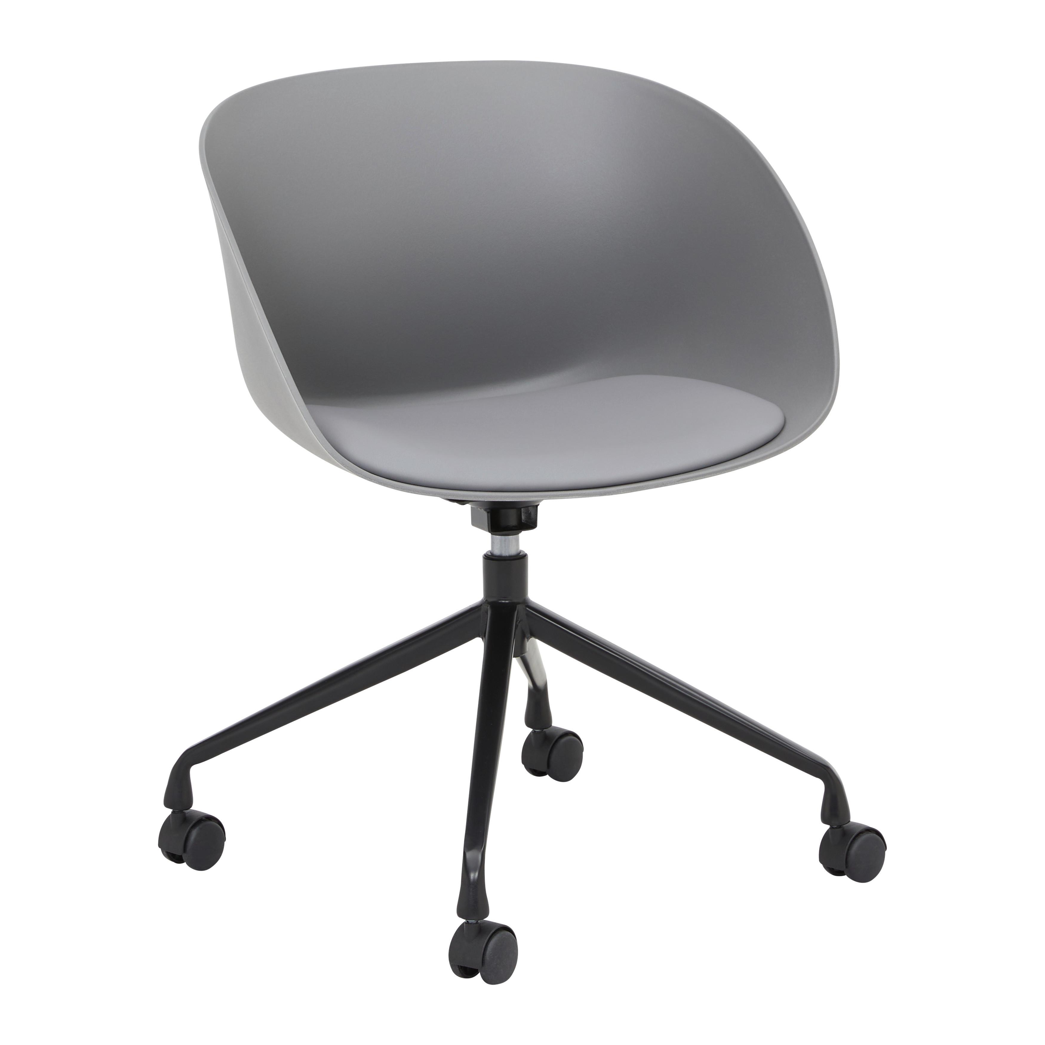KRZESŁO OBROTOWE LIA - czarny/szary, Modern, tworzywo sztuczne/metal (56,5/75,5/51cm) - Bessagi Home