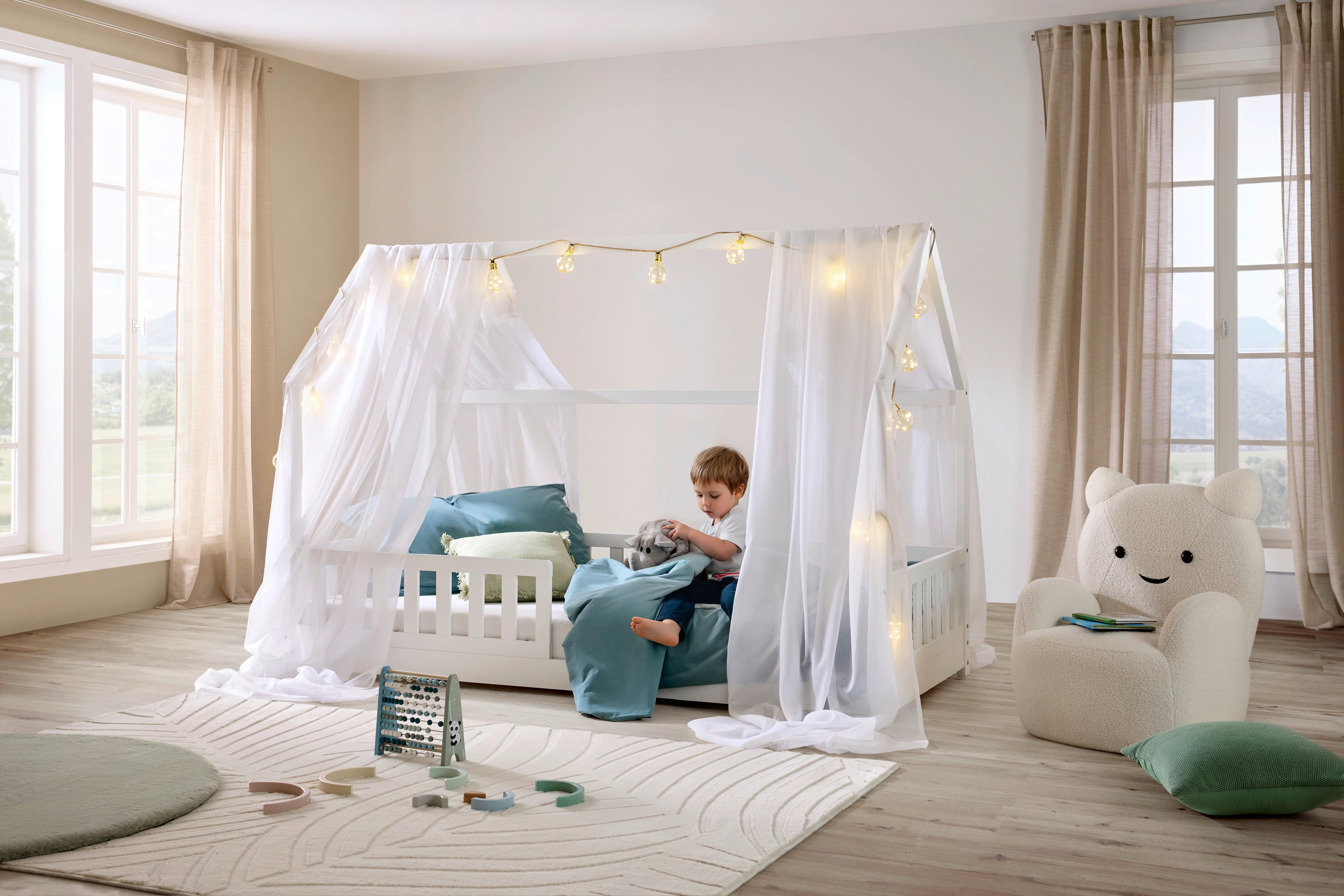 Bodenbett Kids Weiß ca. 90x200cm - Weiß, KONVENTIONELL, Holz (90/200cm) - Mömax