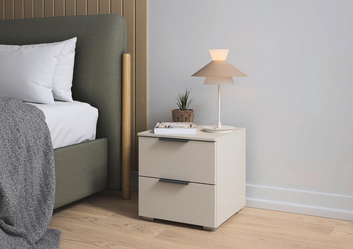 Noćni Ormarić Alabama - siva/boje šampanjca, Trend, drvni materijal/metal (40/42/42cm) - Modern Living