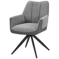 Naslanjač Caro, Siva - siva/črna, Trend, kovina/tekstil (66/87/62cm)