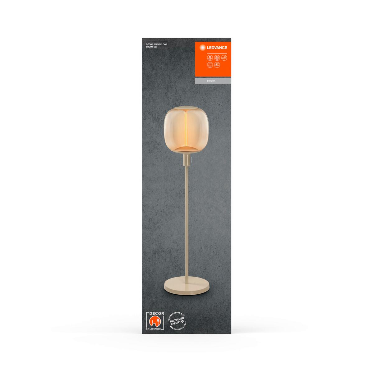 PODSTAWA LAMPY DECOR STICK FLOOR SHORT E27 BG - beżowy, Basics, metal (26/78cm) - Ledvance