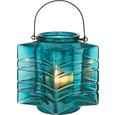 Teelichthalter Celine - Blau/Schwarz, MODERN, Glas/Metall (18/17,33cm) - MÖMAX modern living