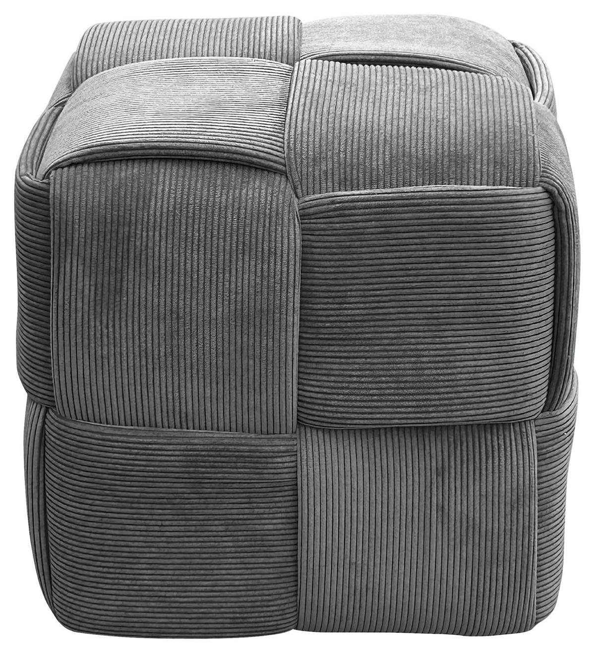 Pouf URBAN Grau, Cord - Grau, Design, Textil (40/41/40cm) - MID.YOU