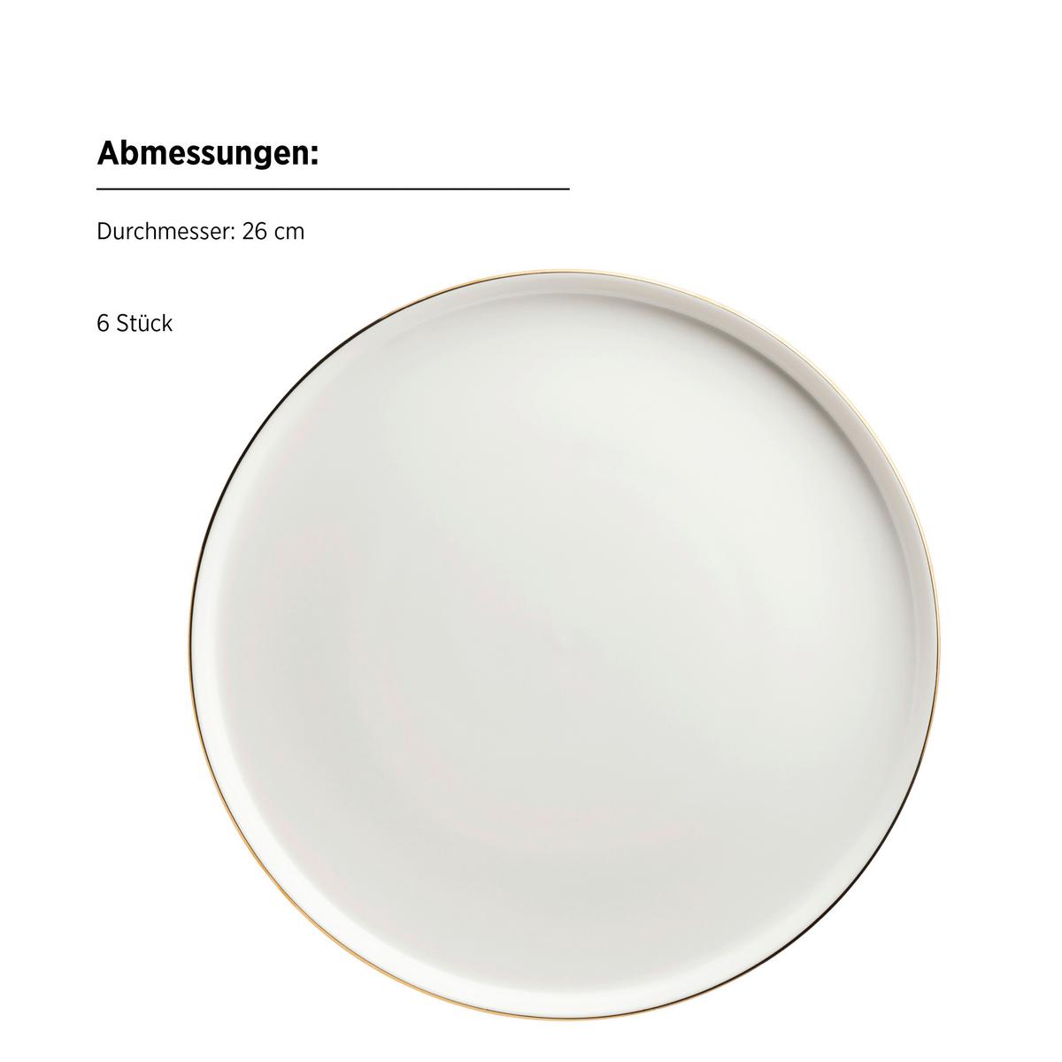 TAFELSERVICE SITA - Weiss/Goldfarben, Trend, Keramik - Mäser