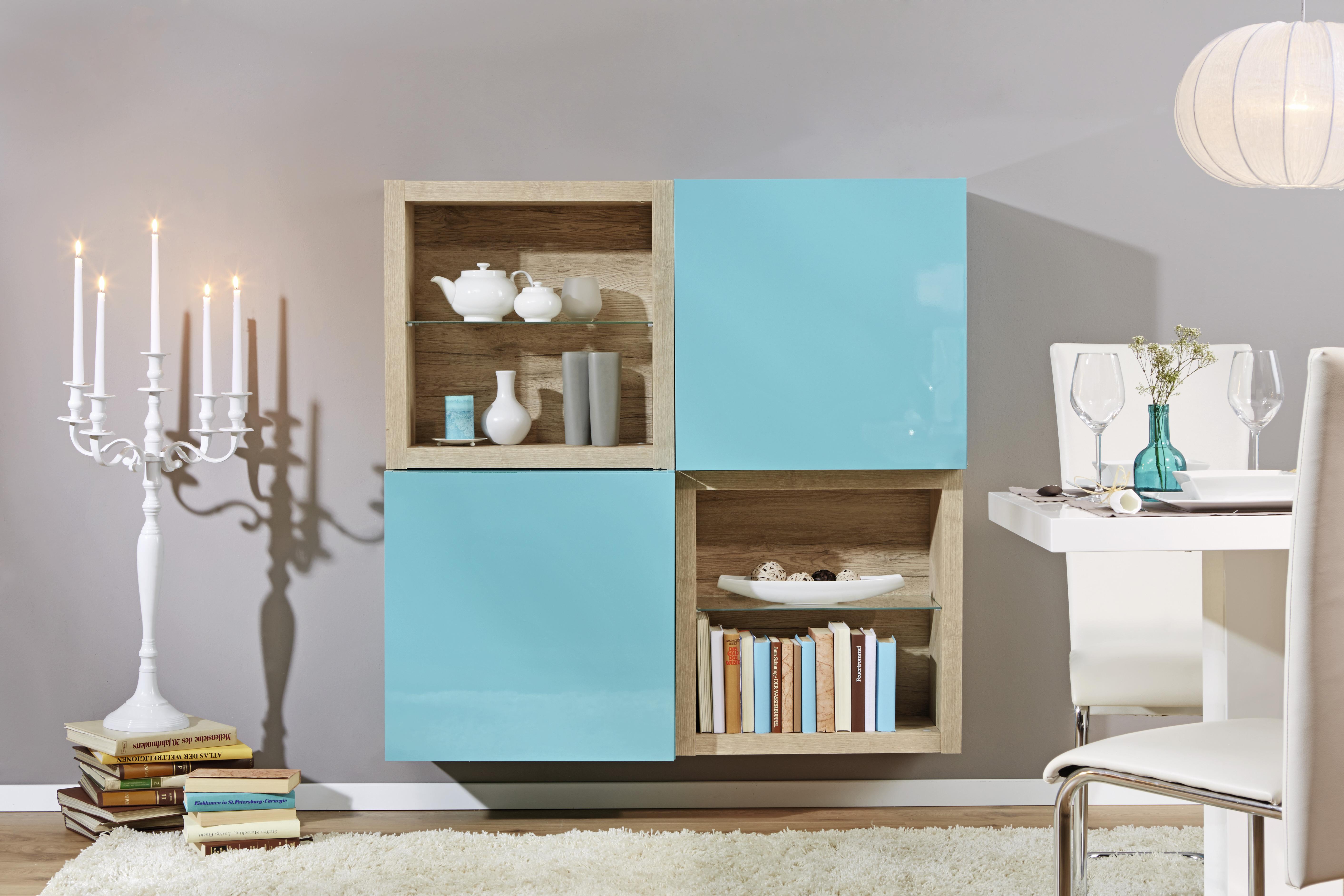Hängeschrank in Hellblau Hochglanz - Hellblau, MODERN, Holzwerkstoff (60/60/34cm) - Mömax