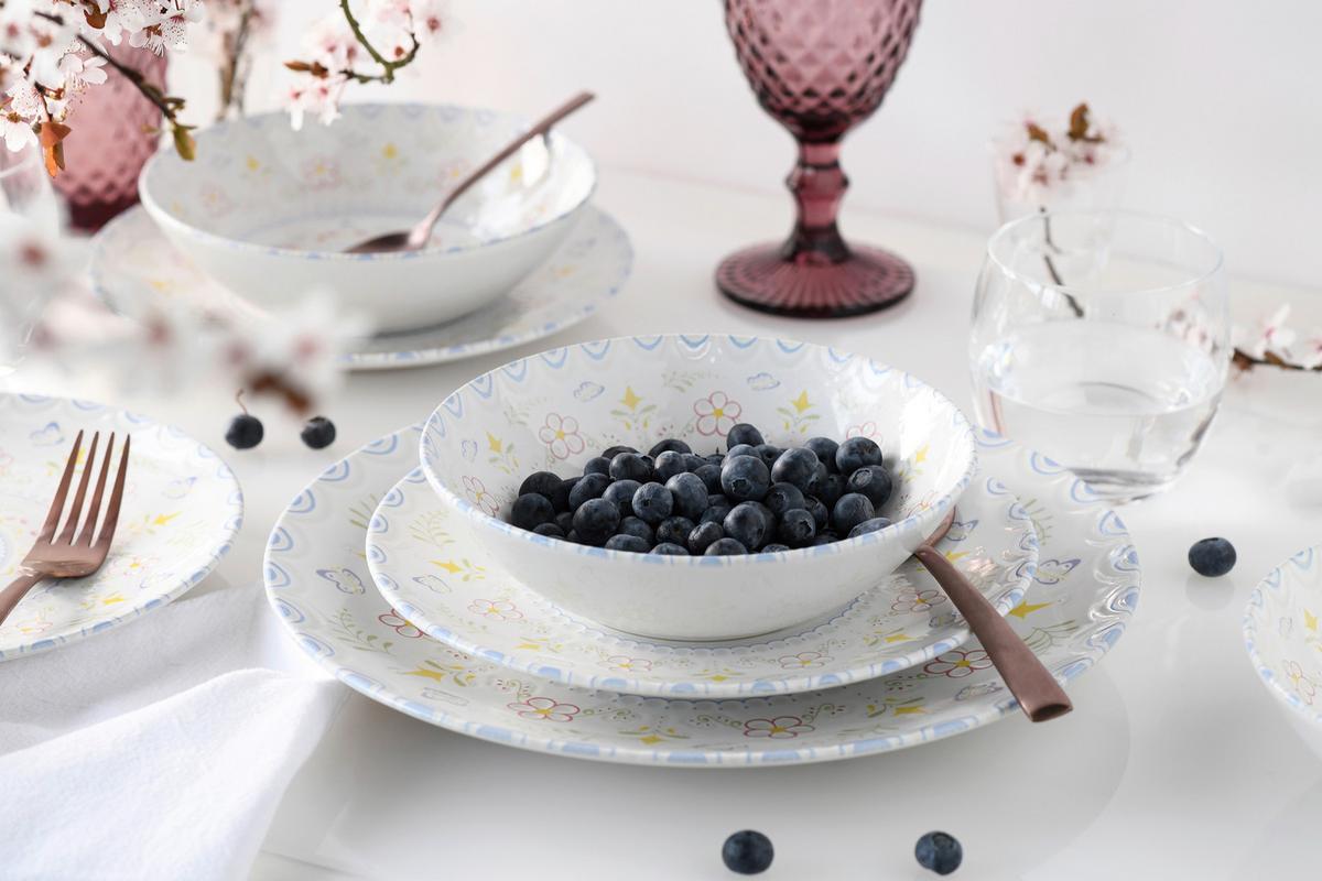 Jedilni Servis Primavera Pastell, 16-Delni - bela/večbarvno, Basics, keramika - Creatable