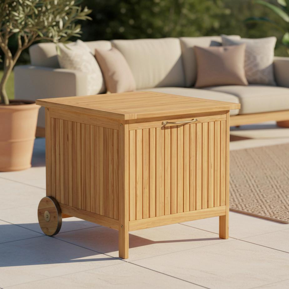 Kissenbox Franca Teakfarben aus Holz - Teakfarben, MODERN, Holz (55/53/60cm) - Bessagi Garden