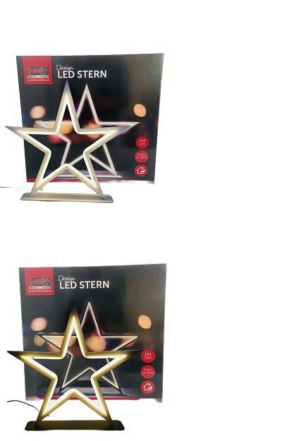 DEKORACJA ŚWIETLNA LED 613-402026 - czarny/biały, Basics, tworzywo sztuczne/metal (31,5/32/4,8cm) - X-Mas