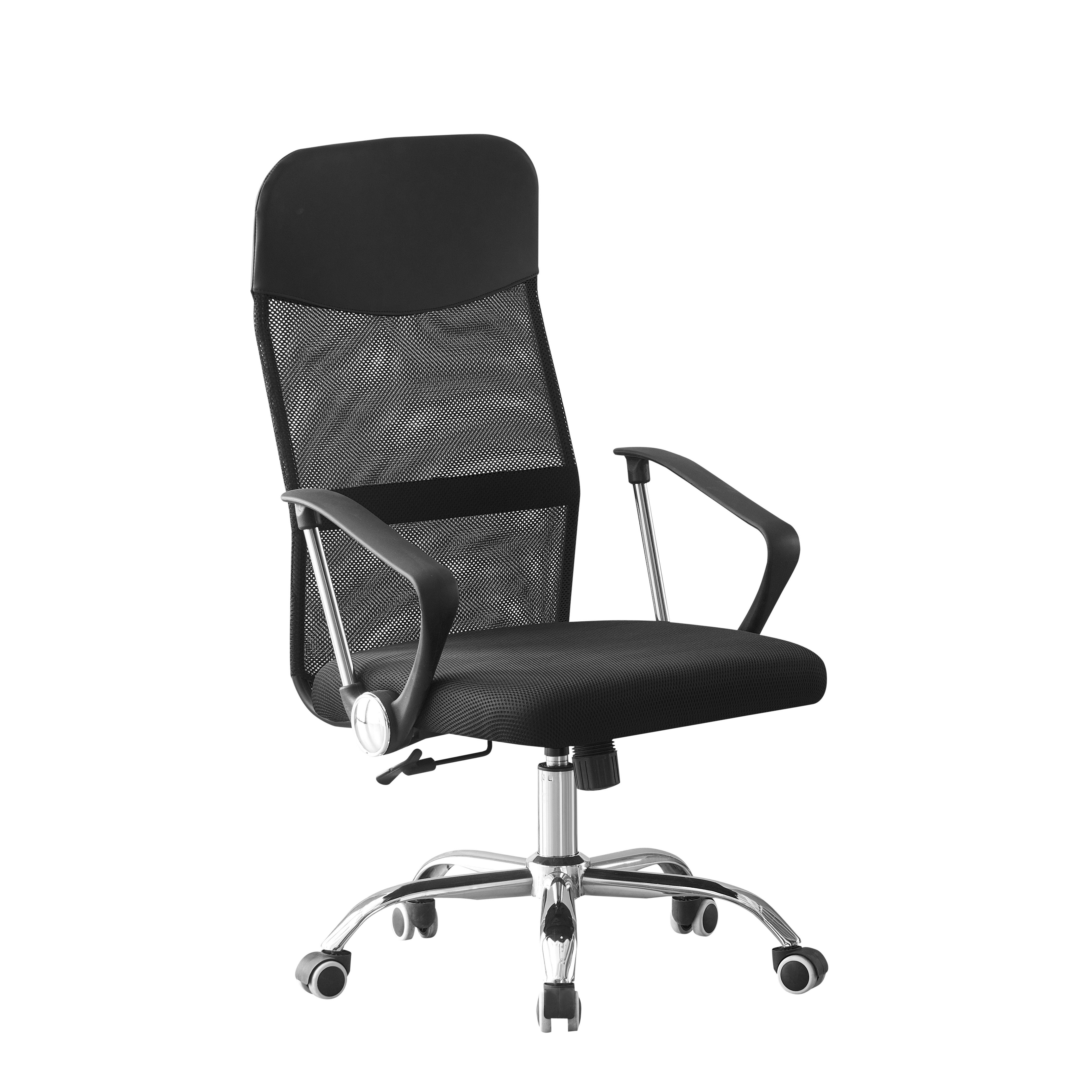 Uredska Stolica Grado New - boje kroma/crna, Moderno, metal/tekstil (60/116/62,5cm) - Modern Living