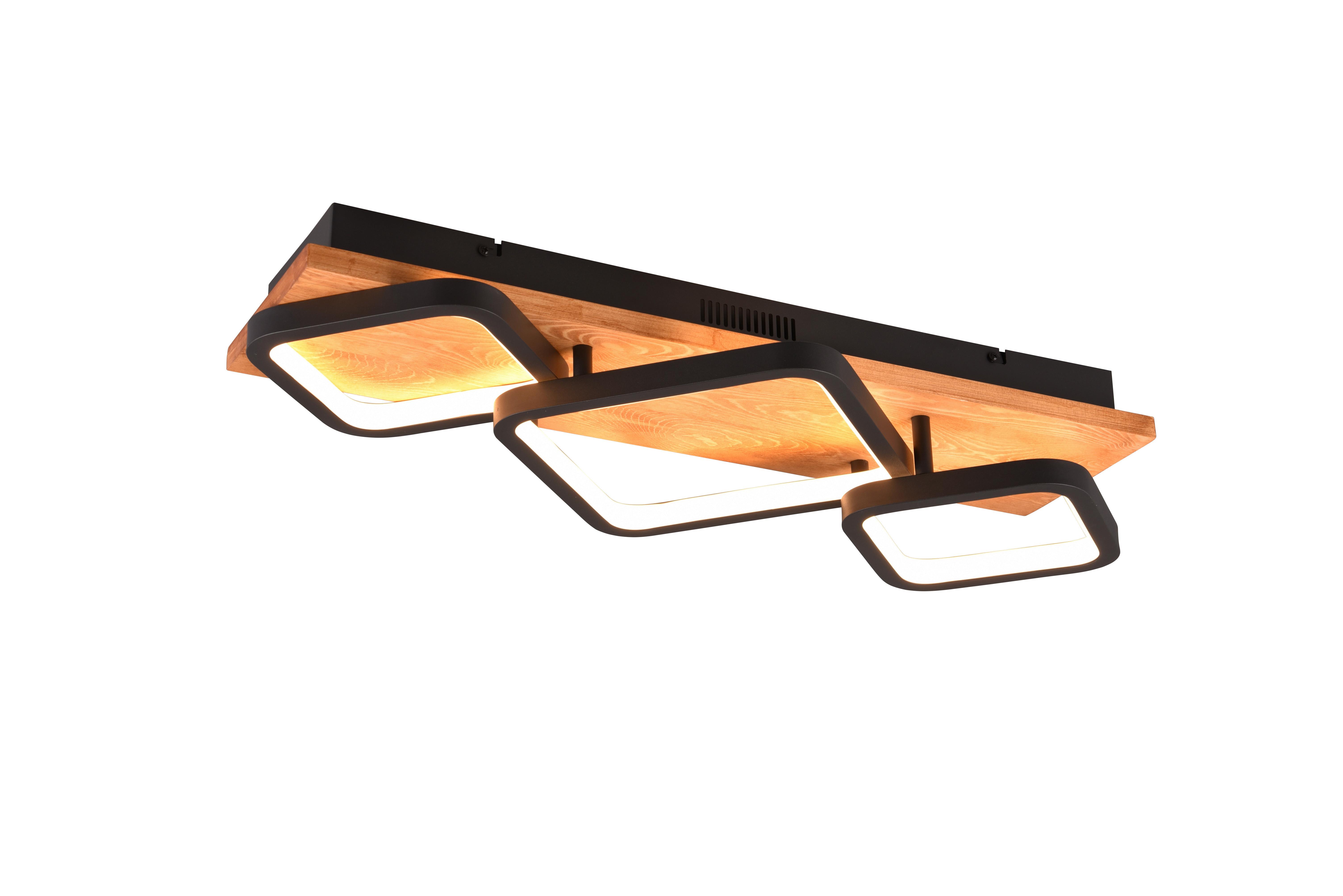 LED-Deckenleuchte Rama Braun/Schwarz max. 32 Watt - Schwarz/Braun, Design, Holz/Metall (72/12,5/32,5cm) - Trio Leuchten