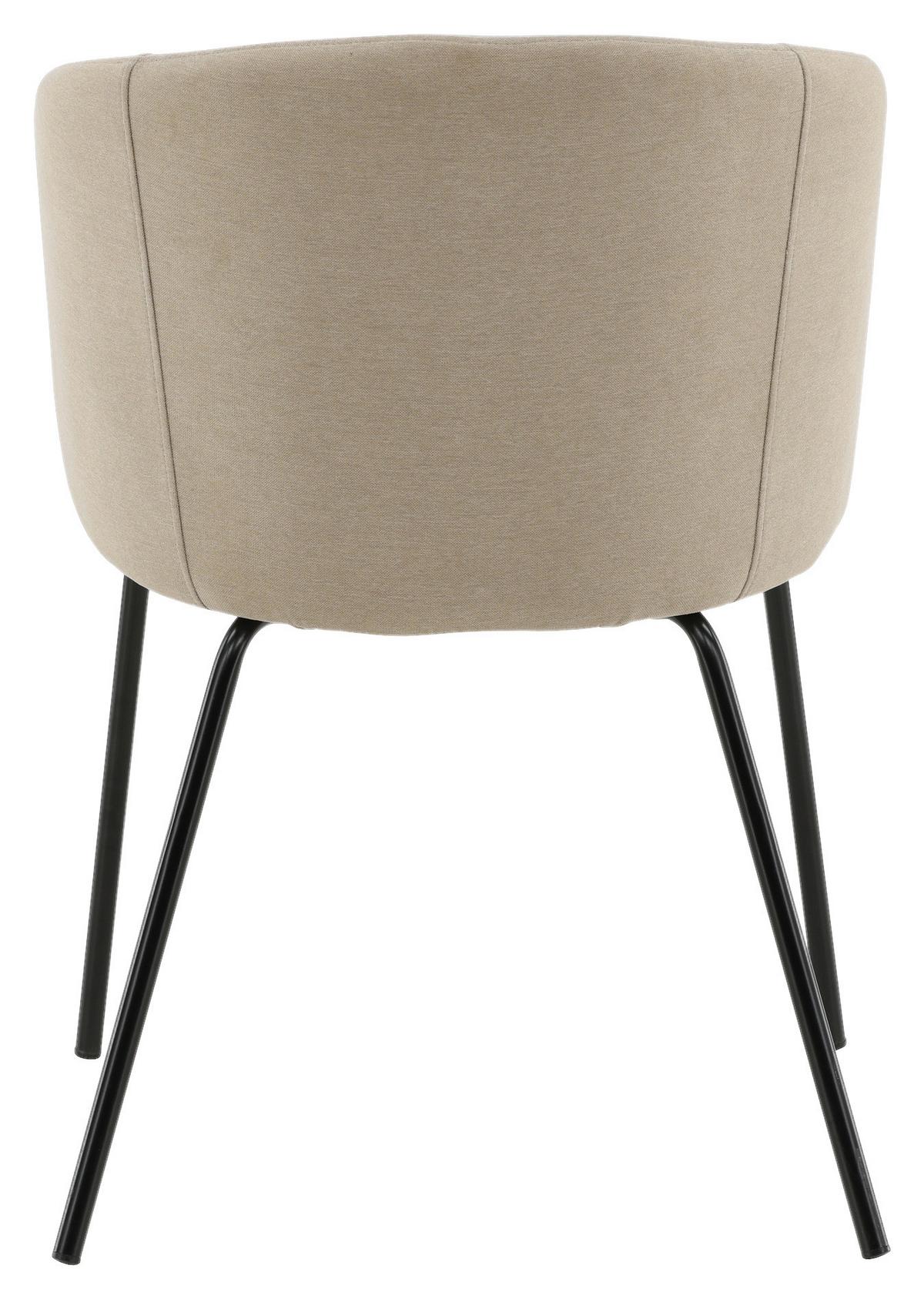 Stuhl Berit ca. 55x78x55 cm Beige - Beige/Schwarz, Design, Holz/Kunststoff (55/78/55cm) - Livetastic