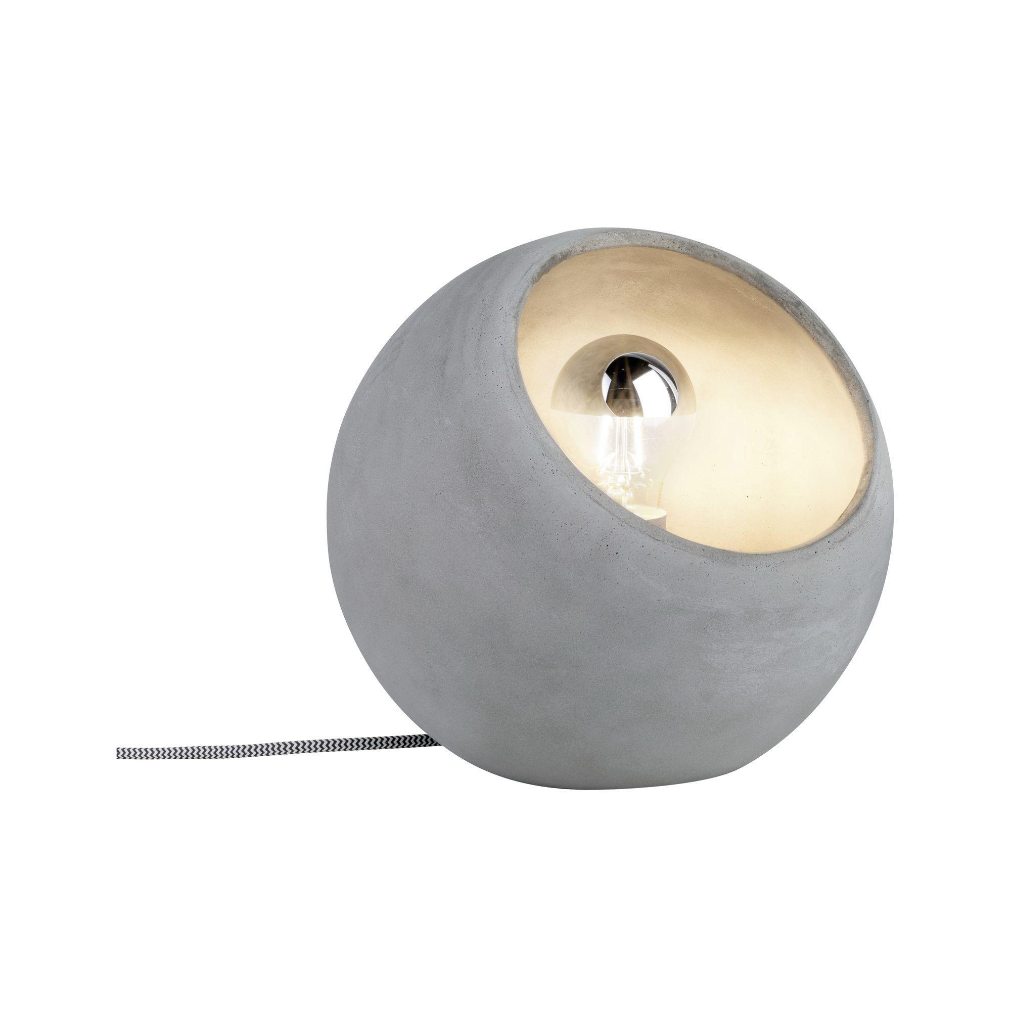 TISCHLEUCHTE max. 20 Watt "Ingram" - Grau, Design, Stein (23cm) - Paulmann