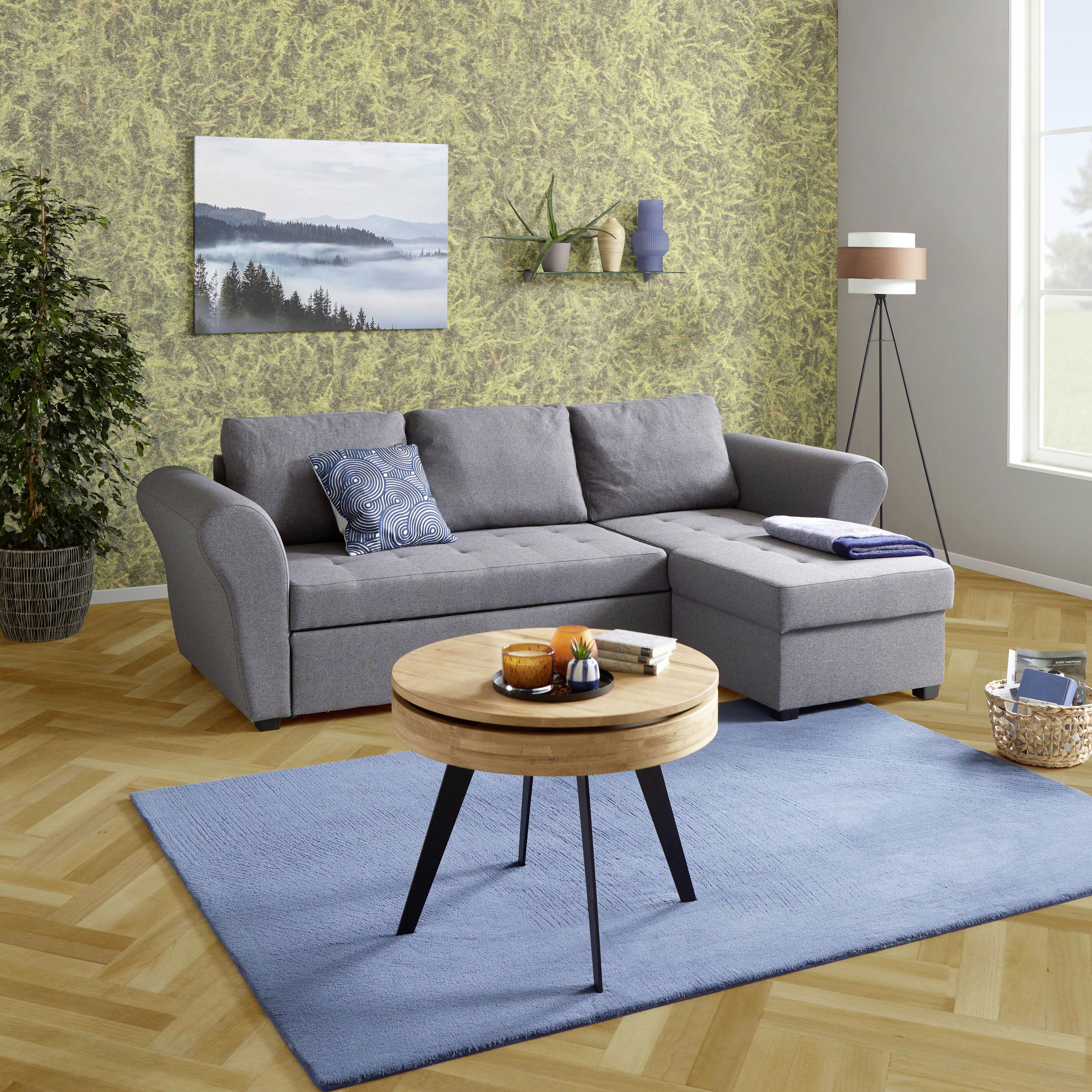 Sedežna Garnitura Lasse, Z Ležiščem - črna/antracit, Moderno, umetna masa/tekstil (260/155cm) - Mömax