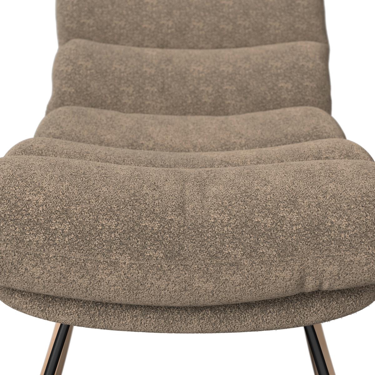 Schaukelsessel Devin Braun Webstoff - Hellbraun/Naturfarben, MODERN, Holz/Textil (70/100/106cm)