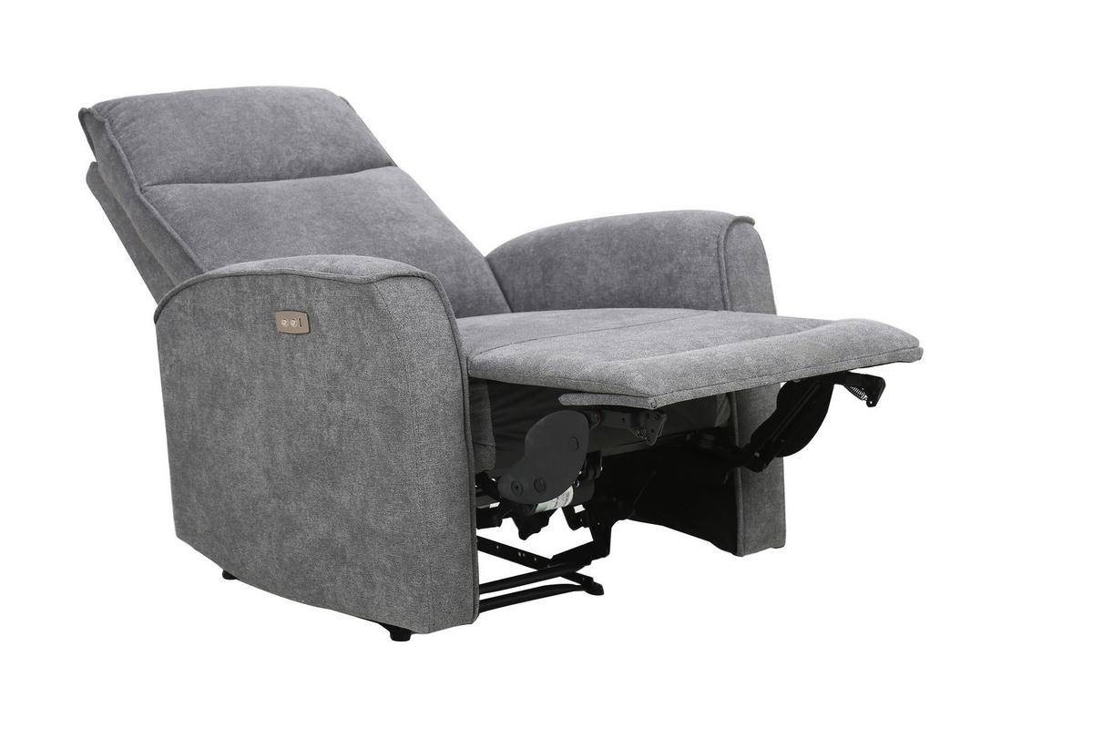 Fotelja S Relaks Mehanizmom Leon - siva/crna, Konvencionalno, tekstil/plastika (85/105/97cm) - Mömax