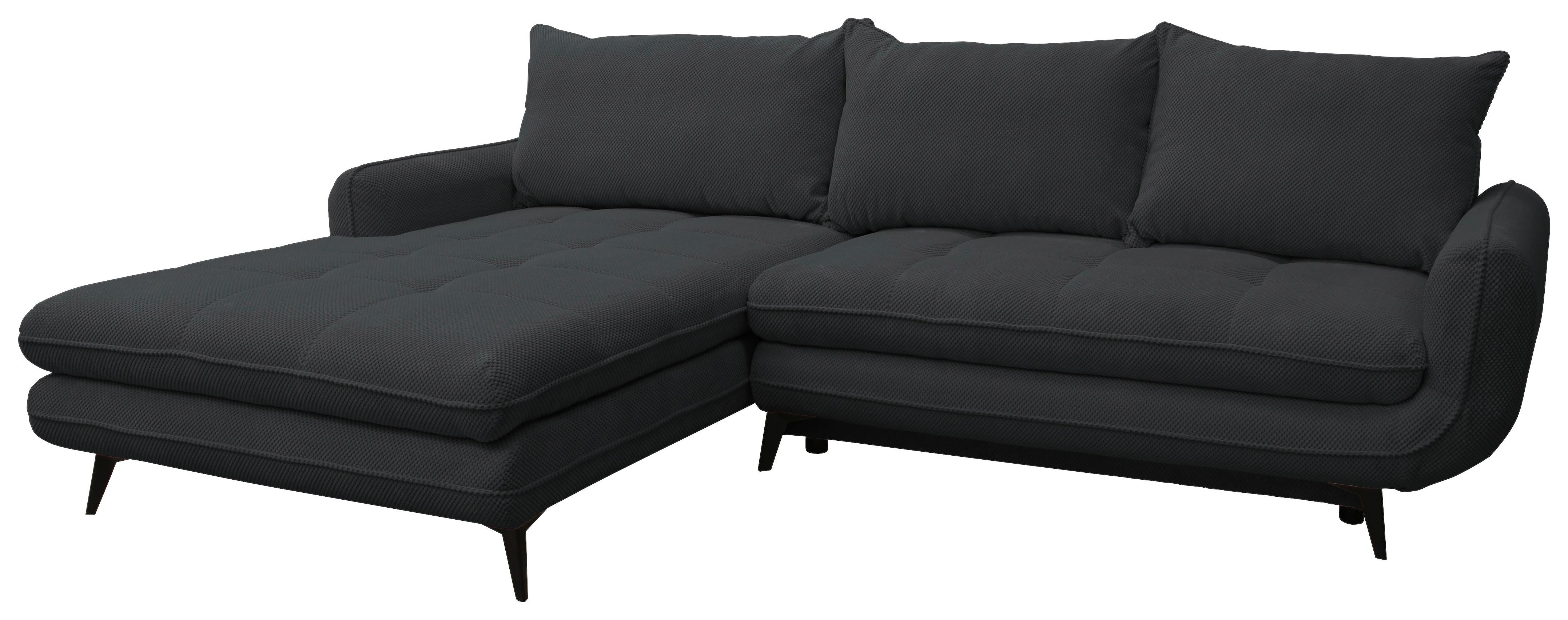Colțar Wave - negru, Modern, textil (189/266cm) - Modern Living