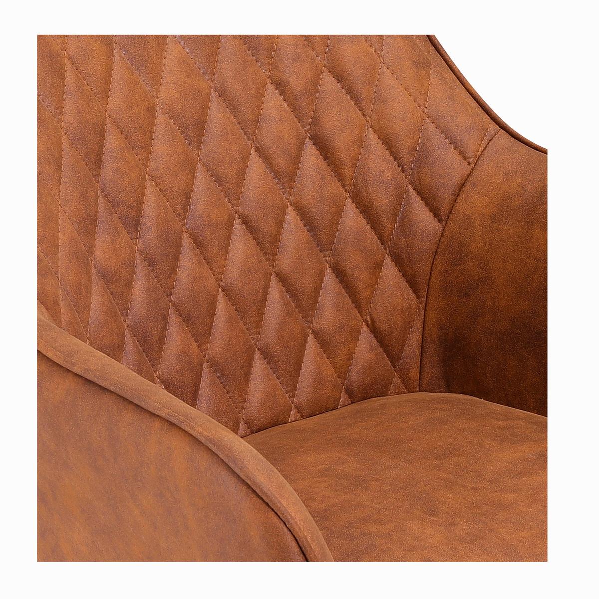 Set Naslanjačev Mira, Rjava, 2-Delni - črna/rjava, Moderno, kovina/tekstil (56,5/83/63cm) - Livetastic