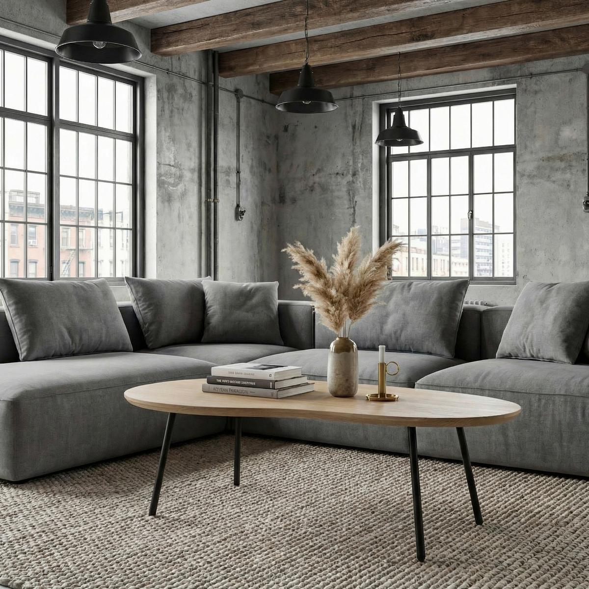 Couchtisch 122/63/36 cm organisch Weiss Holz