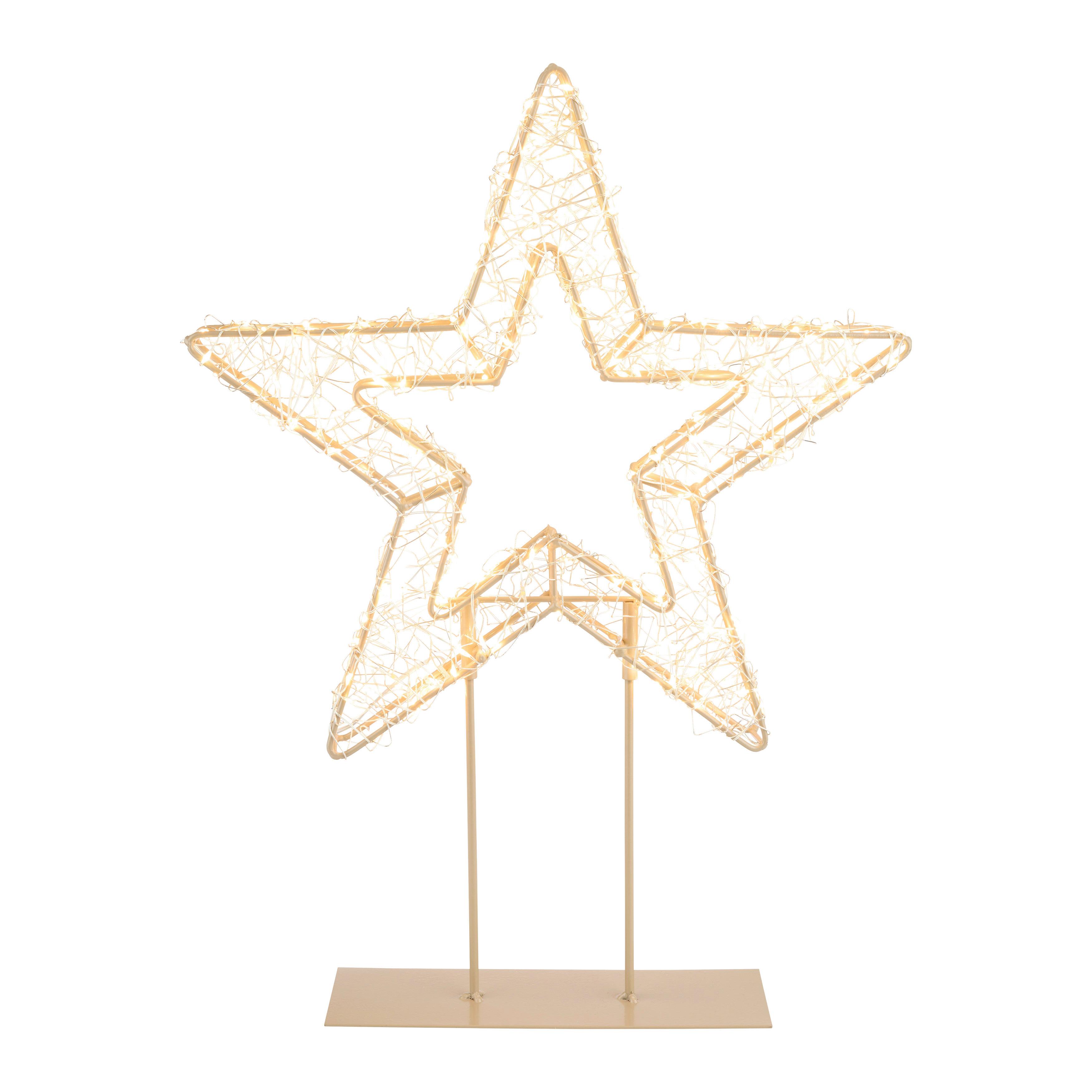 Weihnachtsstern Martin Taupe/Goldfarben - Taupe/Transparent, MODERN (37/3/50cm)