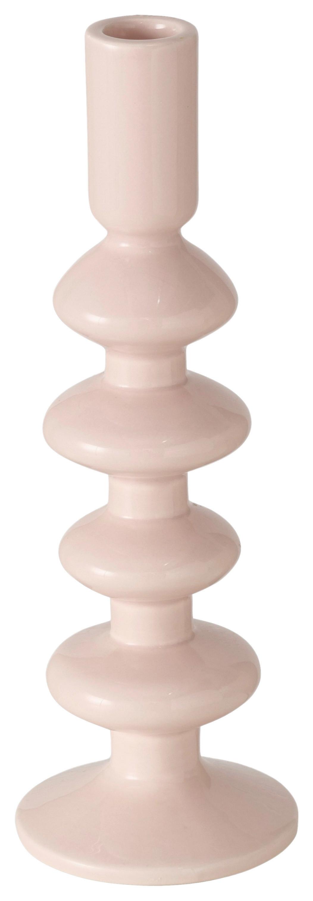 Stabkerzenhalter Luna I Hellrosa - Hellrosa, Basics, Keramik (9/26cm) - Mömax