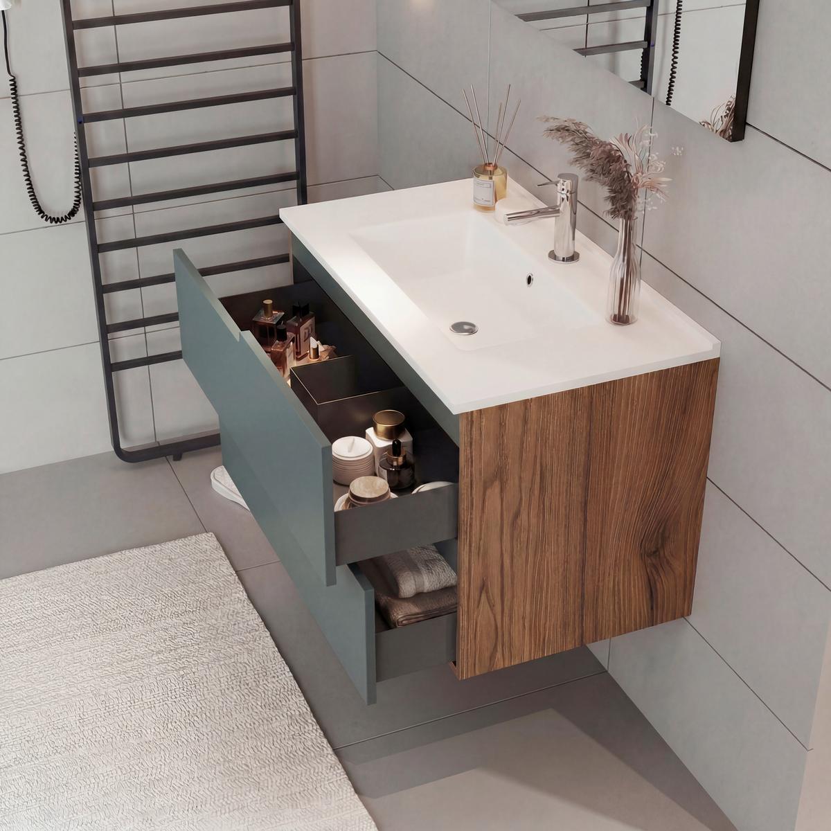 Element Ispod Umivaonika Winter - šumska zelena/taupe, Moderno, drvni materijal (80/51/46cm)