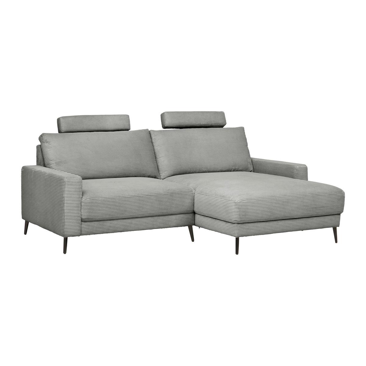 Wohnlandschaft Cora in Grau - Schwarz/Grau, MODERN, Holz/Textil (223/86/161cm) - Mömax