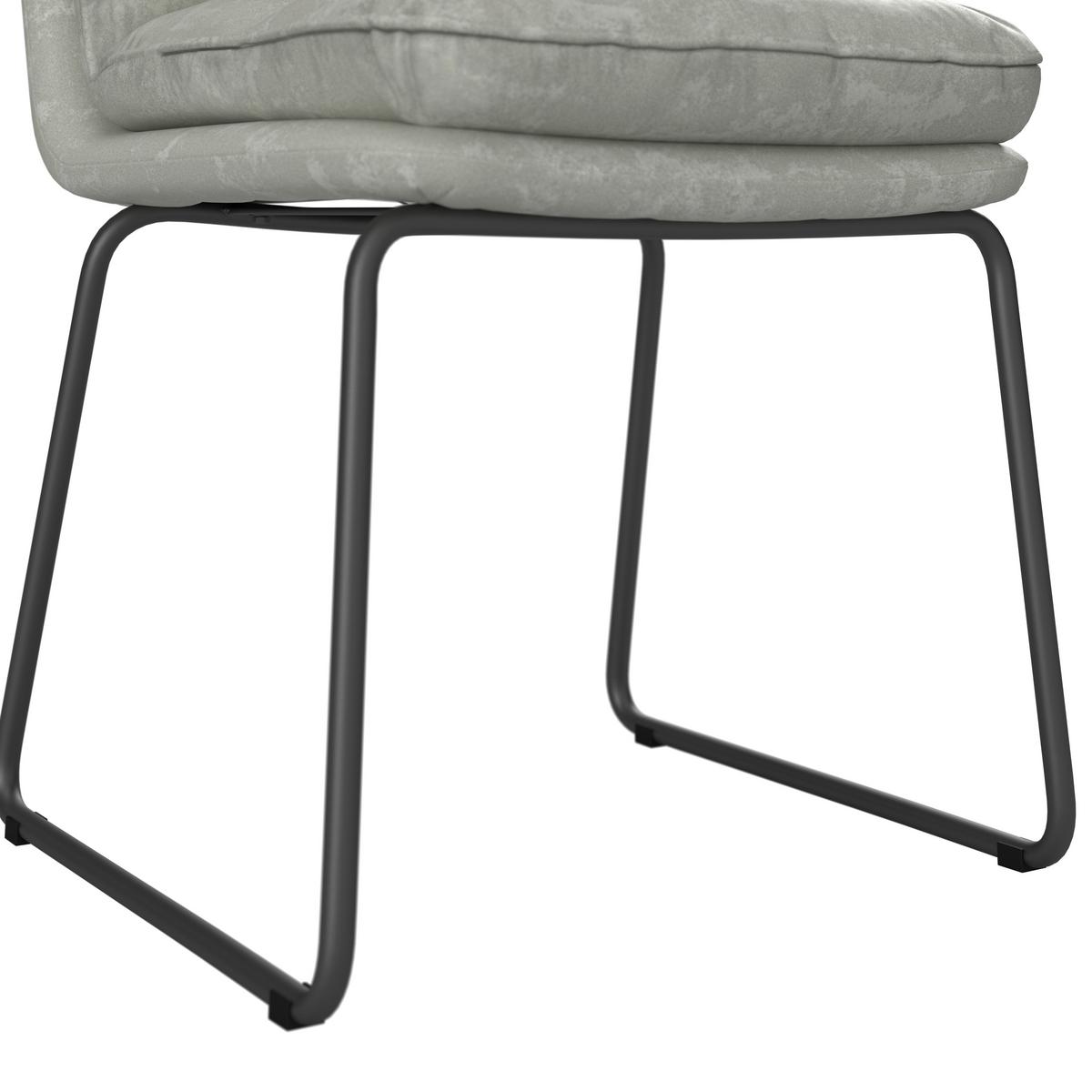 Stuhl Kona Hellgrau Webstoff Gepolstert - Dunkelgrau/Hellgrau, MODERN, Holz/Textil (51/90/62cm) - Bessagi Home