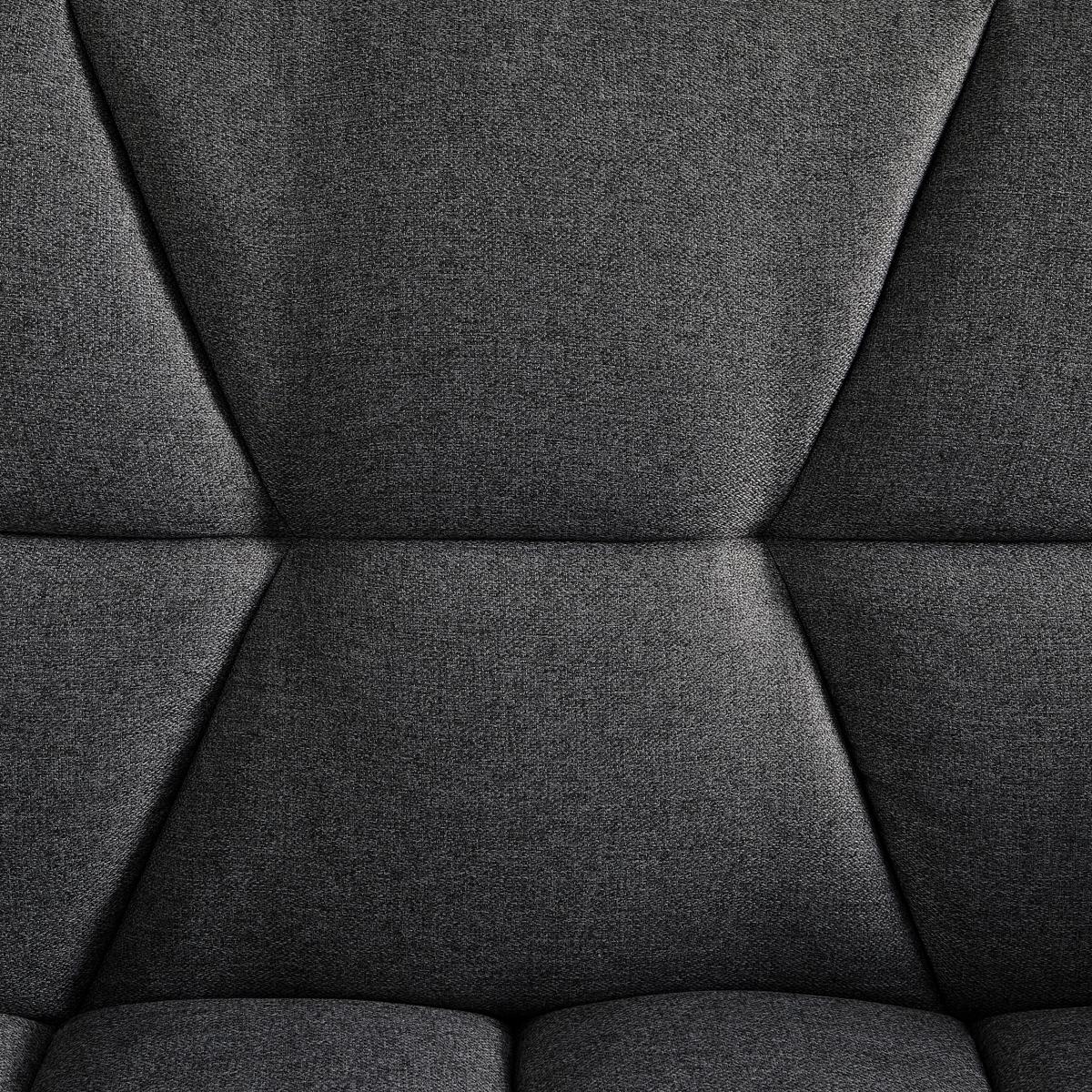 Schlafsofa in dunkel- grau inkl. 2 Kissen "David" - Chromfarben/Dunkelgrau, Modern, Holz/Textil (196/83/89cm) - Bessagi Home