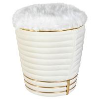 HOCKER DORIC 325 - Beige/Goldfarben, Design, Textil (42/50cm) - Kayoom