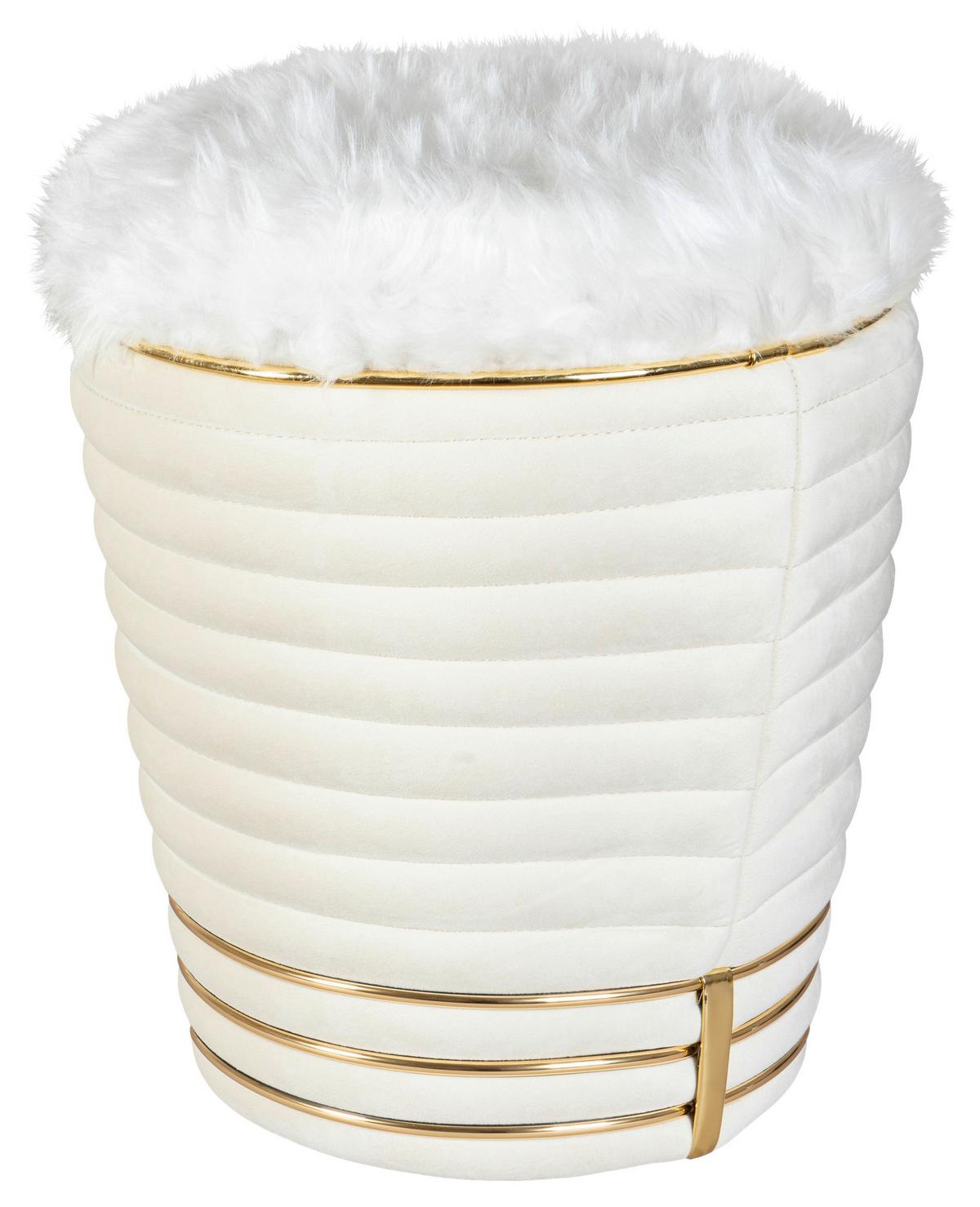 HOCKER DORIC 325 - Beige/Goldfarben, Design, Textil (42/50cm) - Kayoom