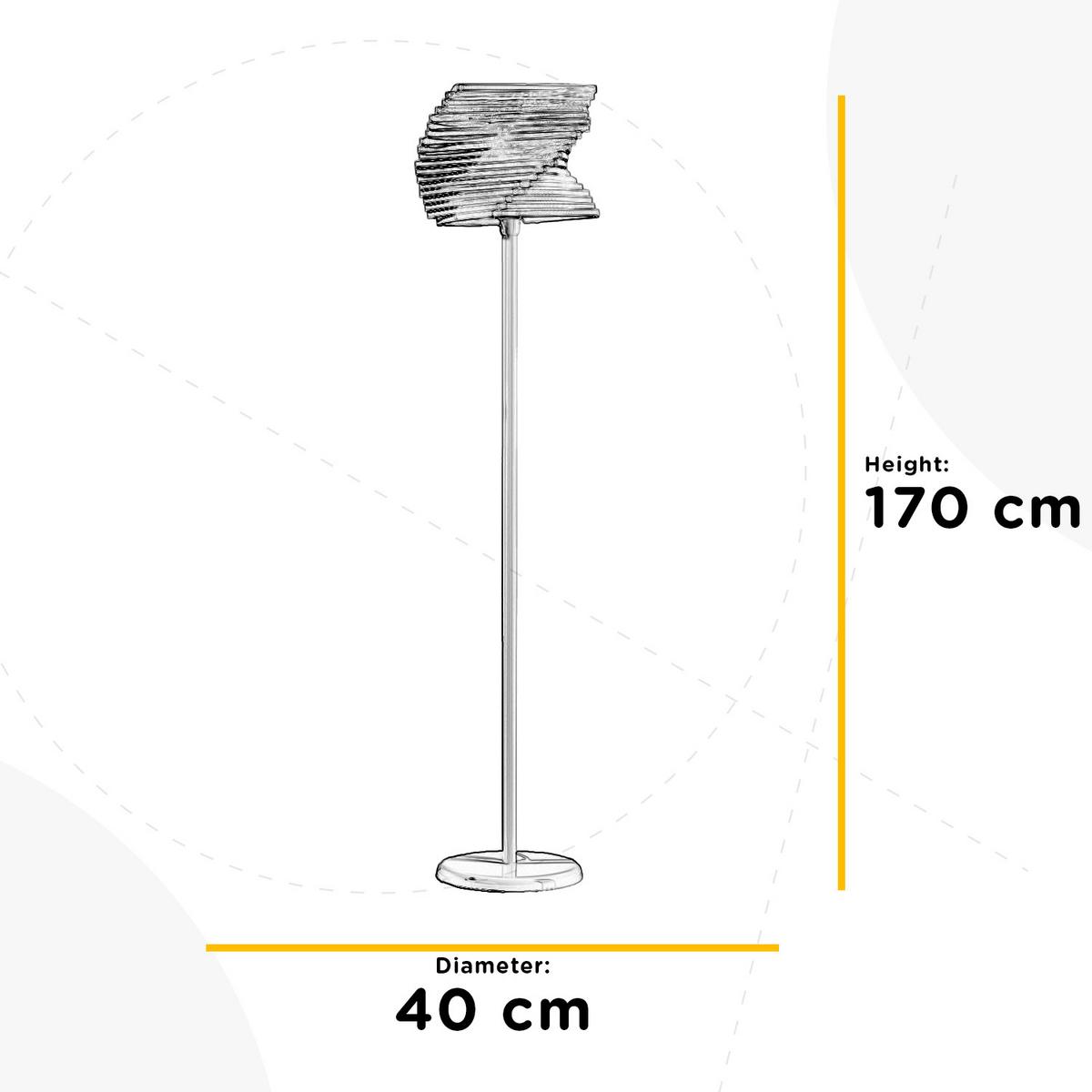 Stehleuchte Rame Kupferfarben max. 22 Watt - Kupferfarben, Design, Metall (40/170cm)
