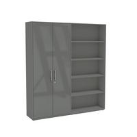 AKTENSCHRANK OFFICE EDITION - SW SET 1 HOCH - Anthrazit/Anthrazit Hochglanz, MODERN, Holzwerkstoff (168,8/185,6/33cm) - MID.YOU