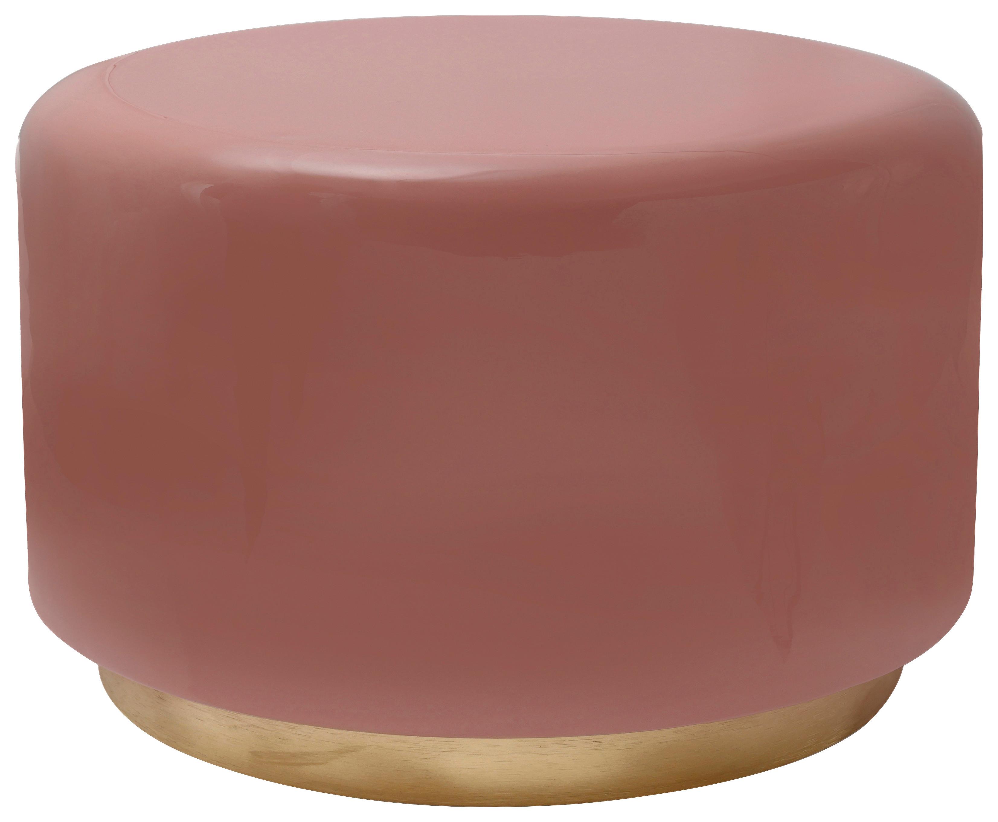 BEISTELLTISCH ART DECO 275 ROSA - Goldfarben/Altrosa, Design, Metall (51,5/43cm) - Kayoom