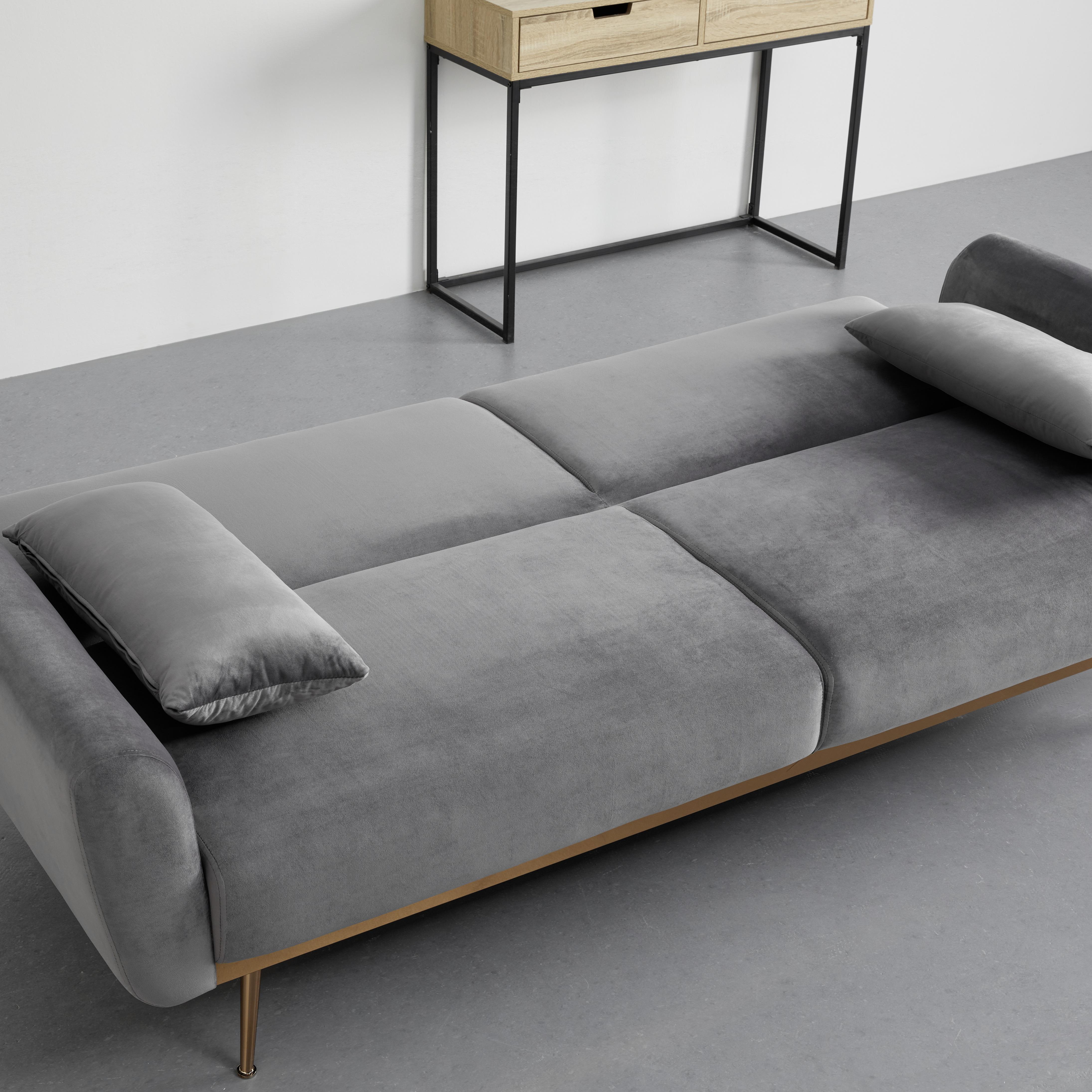 Zofa Guilia, Z Ležiščem - siva/barve bakra, Moderno, kovina/tekstil (211/85/83cm) - Bessagi Home