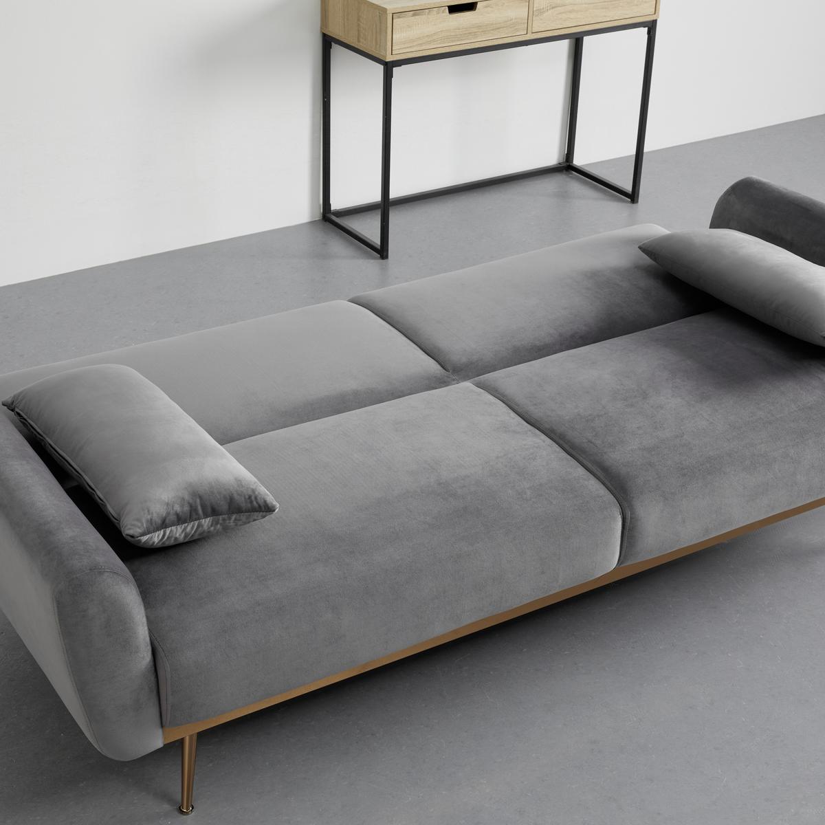 Canapea extensibilă GUILIA - gri, Modern, lemn/textil (211/85/83cm) - Bessagi Home