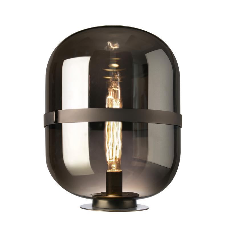 LAMPA STOŁOWA BALONI - srebrny/czarny, Design, metal/szkło (34/45cm) - Sompex