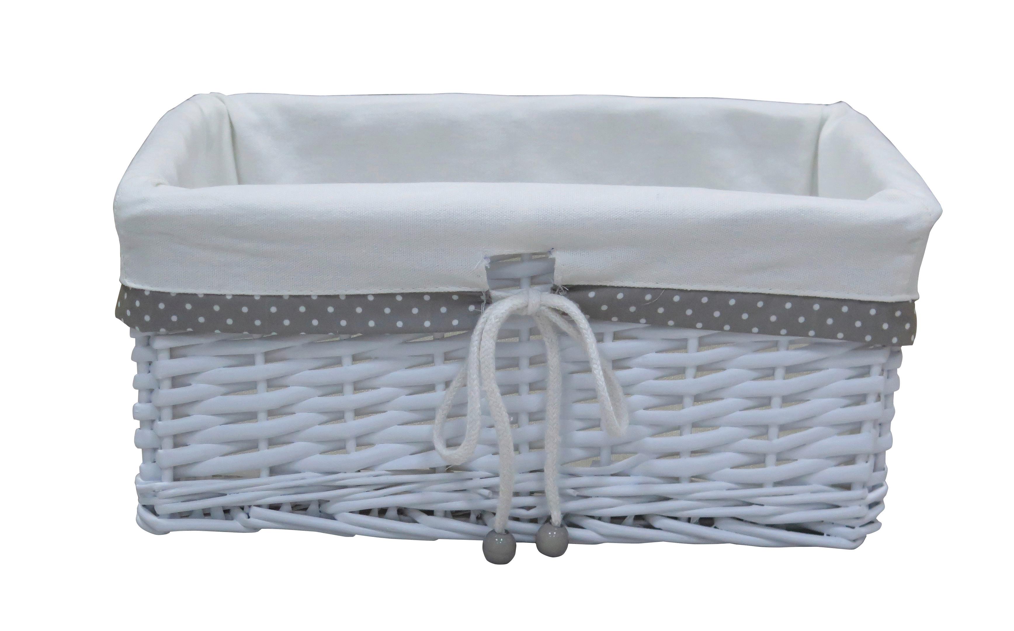 Coș Ruby M - alb, Konventionell, lemn/textil (35/16/25cm) - Mömax