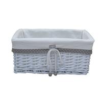 Coș Ruby M - alb, Konventionell, lemn/textil (35/16/25cm) - Mömax